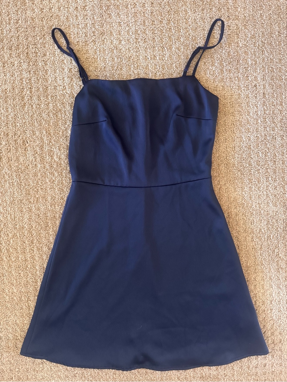 Francesca’s Mi Ami Navy Spaghetti Strap A-Line Dress